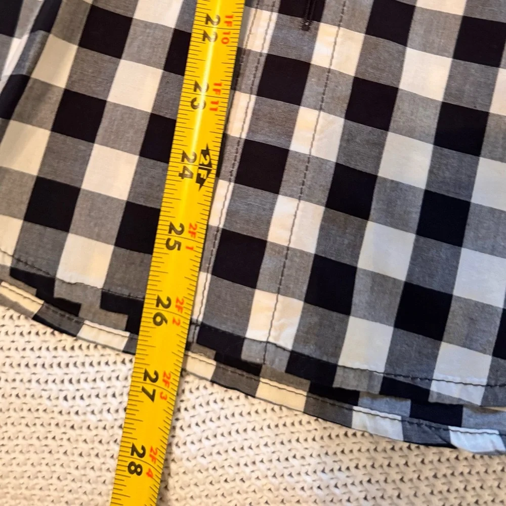 TUCKER + TATE Boys Tartan Plaid Button Down Shirt Navy Blue Rust Orange White - Picture 8 of 8